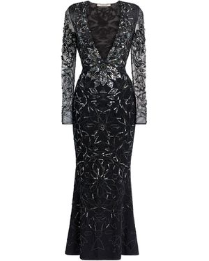 Roberto Cavalli Mosaic Embellished Fishtail Dress - Black