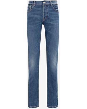 Roberto Cavalli Mirror Snake-Embroidered Slim-Fit Jeans - Blue
