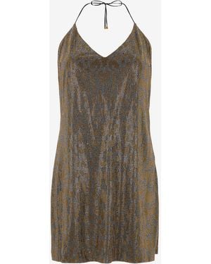 Roberto Cavalli Dress With Rhinestones - Brown
