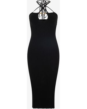Roberto Cavalli Rib-Knit Midi Dress - Black