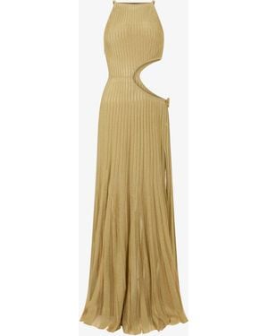 Roberto Cavalli Long Sheer Dress With Cut-Outs - White