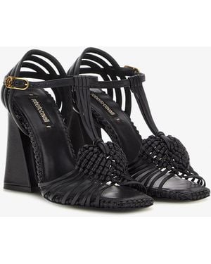 Roberto Cavalli Sandals With Weaves - Black