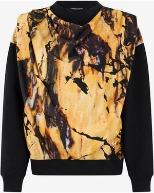 Roberto Cavalli Marble Print Sweatshirt - Black