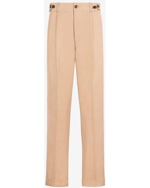 Roberto Cavalli Pleat-Detail Straight-Leg Trousers - White