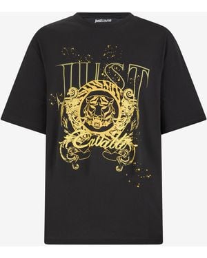 Roberto Cavalli Cotton T-Shirt - Black