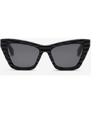 Roberto Cavalli Sunglasses With Smooth Front And Matelassè Effect On Temples - Black