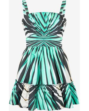 Roberto Cavalli Ray Of Sea Print Dress Mini - Green