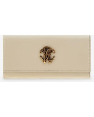Roberto Cavalli Wallet With Monogram Rc - White