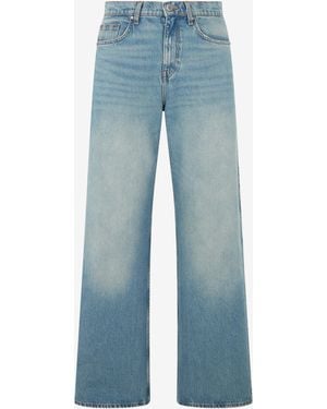 Roberto Cavalli Light Wide-Leg Jeans With Monogram Rc - Blue