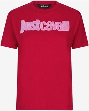 Roberto Cavalli Cotton T-Shirt - Red