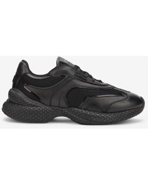 Roberto Cavalli Chunky Leather Trainers - Black
