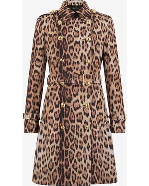 Roberto Cavalli Double-Breasted Coat With Jaguar Skin Print - Multicolor