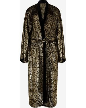 Roberto Cavalli Fil Coupé Leopard Print Coat - Green