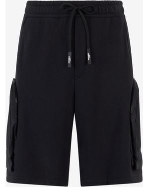 Roberto Cavalli Shorts With Maxi-Pockets And Logo - Blue