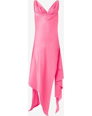 Roberto Cavalli Dress With Asymmetric Skirt - Pink