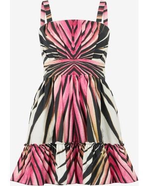 Roberto Cavalli Dress With Ray Of Print - Red