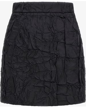 Roberto Cavalli Skirt With Wrinkled Effect - Black