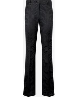 Roberto Cavalli Pants With Solid-Color Tiger Skin Pattern - Black