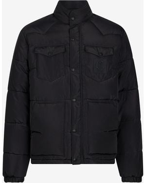 Roberto Cavalli Puffer Jacket With Monogram Jc - Black