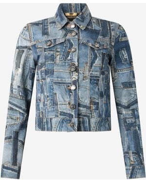 Roberto Cavalli Chaqueta Vaquera De La Colección Cápsula Patchwork - Azul