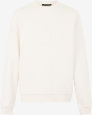 Roberto Cavalli Sweatshirt With Monogram Rc - White