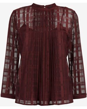 Roberto Cavalli Just Cavalli Check-Jacquard Pleated Top - Purple