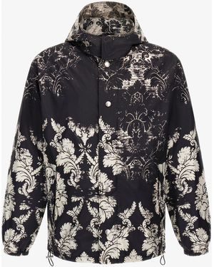 Roberto Cavalli Broccato Print Bomber Jacket - Black