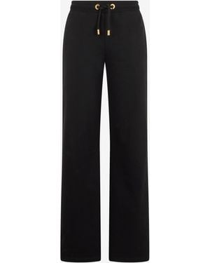 Roberto Cavalli Cotton Trousers With Monogram Rc - Black