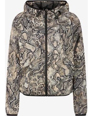 Roberto Cavalli Hooded Jacket With Python Print - Multicolor