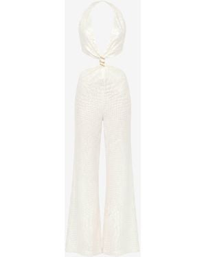 Roberto Cavalli Jumpsuit With Serpentine Print And Cut-Out Detailing - White
