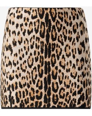 Roberto Cavalli Miniskirt With Jaguar Skin Print - Black