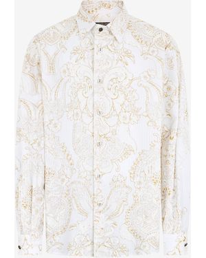 Roberto Cavalli Shirt With Ornamental Motif - White