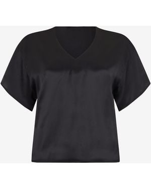 Roberto Cavalli Silk Top With Cut-Outs - Black