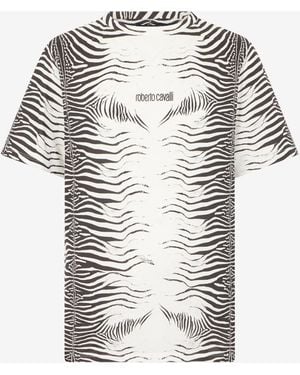 Roberto Cavalli Zebra Print T-Shirt - Multicolour