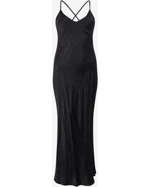 Roberto Cavalli Silk Dress With Tiger Skin Pattern - Black
