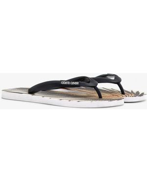 Roberto Cavalli Ray Of Print Rubber Flip-Flops - White