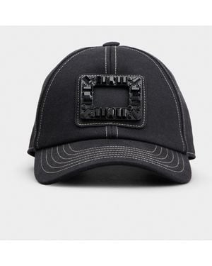 Roger Vivier Gorra con visera viv' skate en denim - Negro
