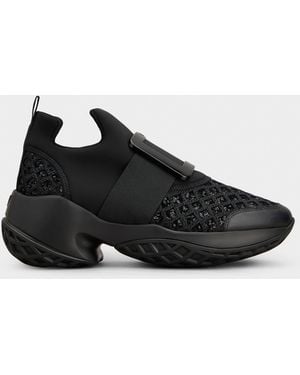 Roger Vivier Viv' Run Trainers With Sequins - Black
