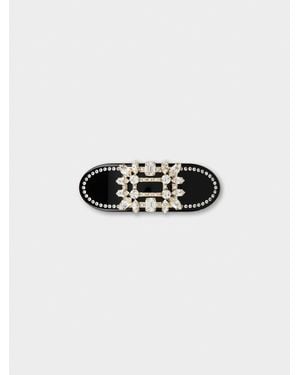 Roger Vivier Broche Vivier Hair Clip - Black