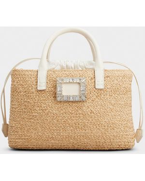 Roger Vivier Viv' Skate Small Shopping Bag - Natural