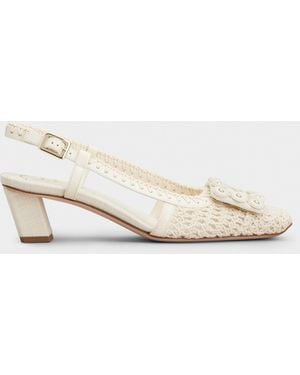 Roger Vivier Belle Vivier Slingback Court Shoes - Natural