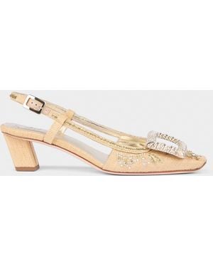 Roger Vivier Belle Vivier Slingback Court Shoes - Natural
