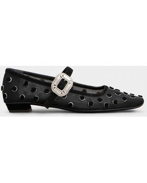 Roger Vivier Belle Vivier Polka Dot Mary Janes - White
