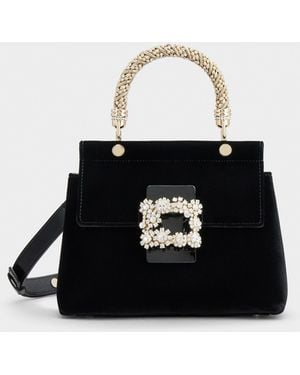 Roger Vivier Cabas Jewel Efflorescence Mini Bag - Black