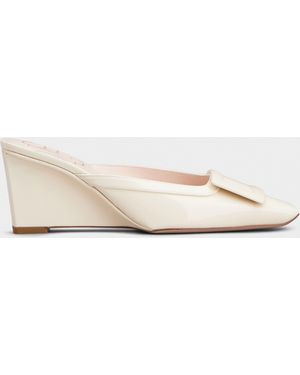 Roger Vivier Belle Vivier Wedge Mules - Natural