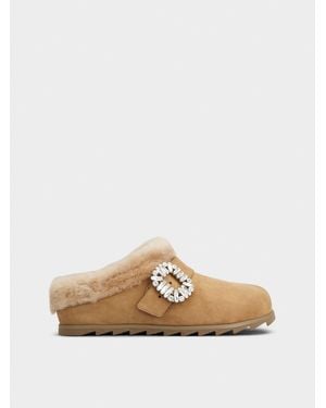 Roger Vivier Slidy Viv' Mules - Natural