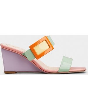 Roger Vivier Belle Vivier Wedge Mules - Pink
