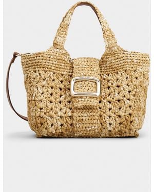 Roger Vivier Bolso shopping mini viv' choc en rafia - Metálico