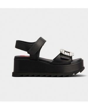 Roger Vivier Sandales Compensées Slidy Viv' - Noir