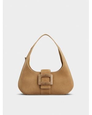 Roger Vivier Belle Vivier Hobo Bag - Natural